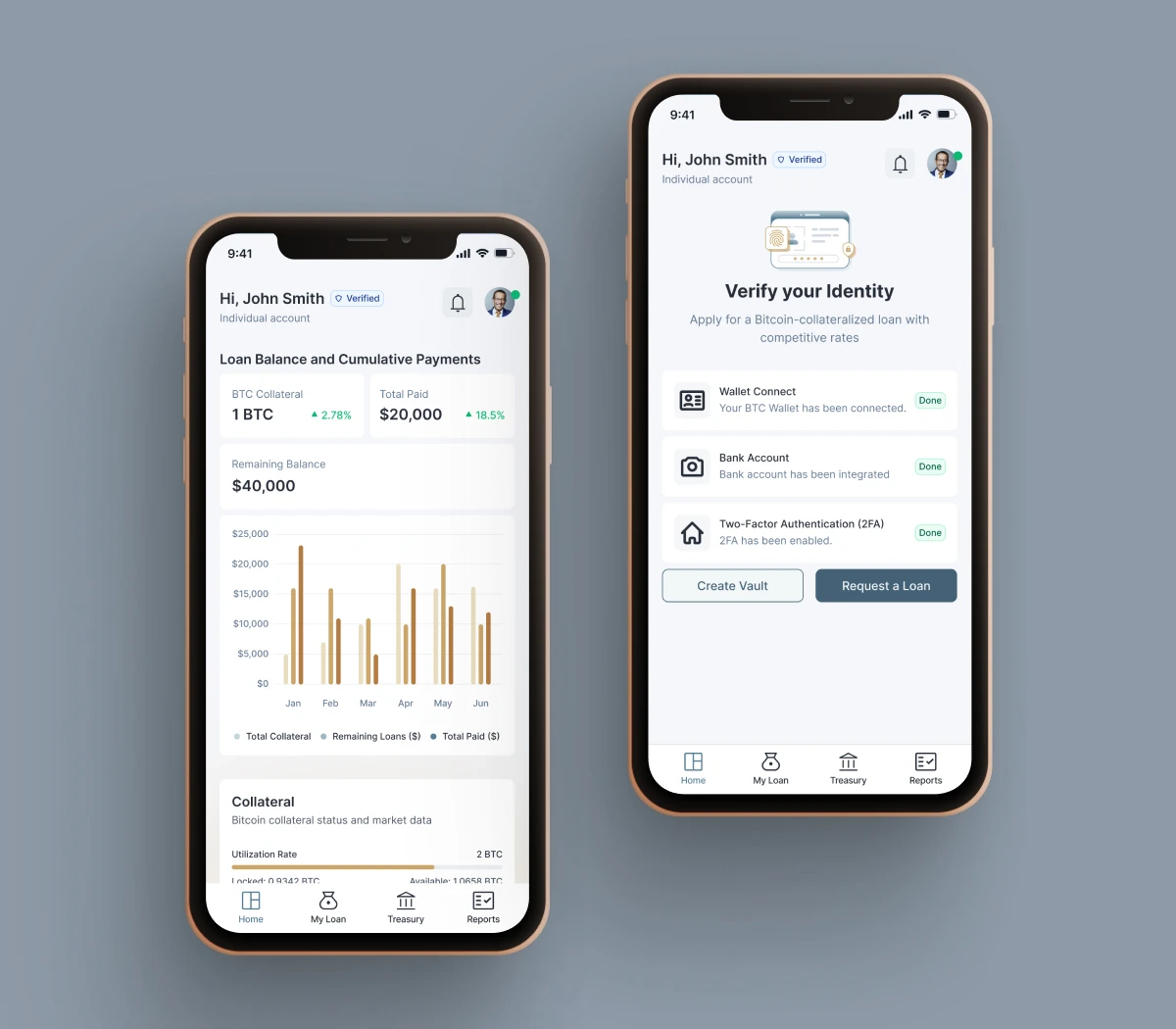 BitShild crypto platform mobile app design